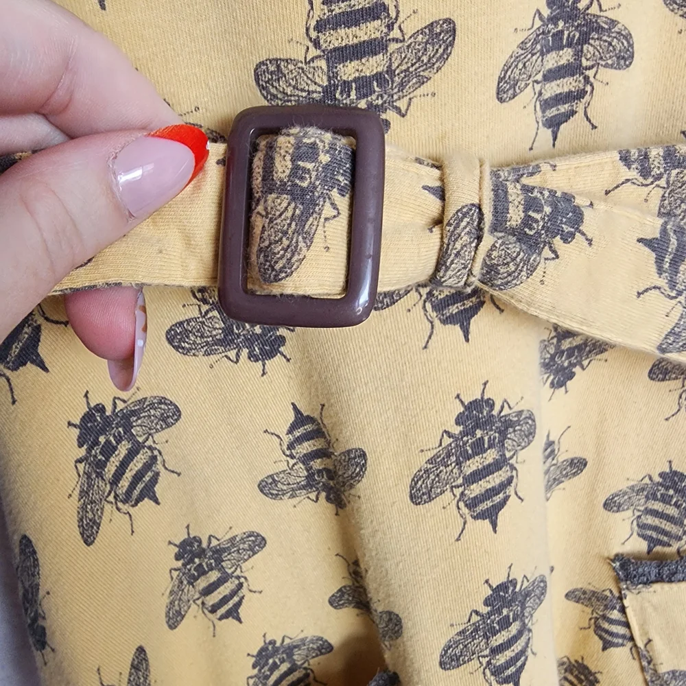 Effie's Heart Dress Size S Yellow And Grey Bee Pattern - Picture 2 of 12